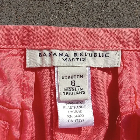 Banana Republic Martin pants. Size 8p Stretch Color: Coral - Picture 3 of 3